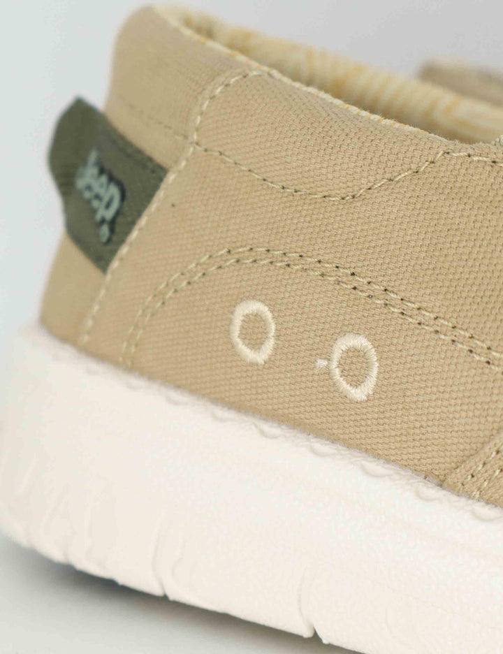 Mocassini uomo Samoa Slip On Cvs in canvas washed riciclato beige JM61112A 036 Jeep 