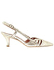 Slingback donna in pelle platino Donna 8820R 077