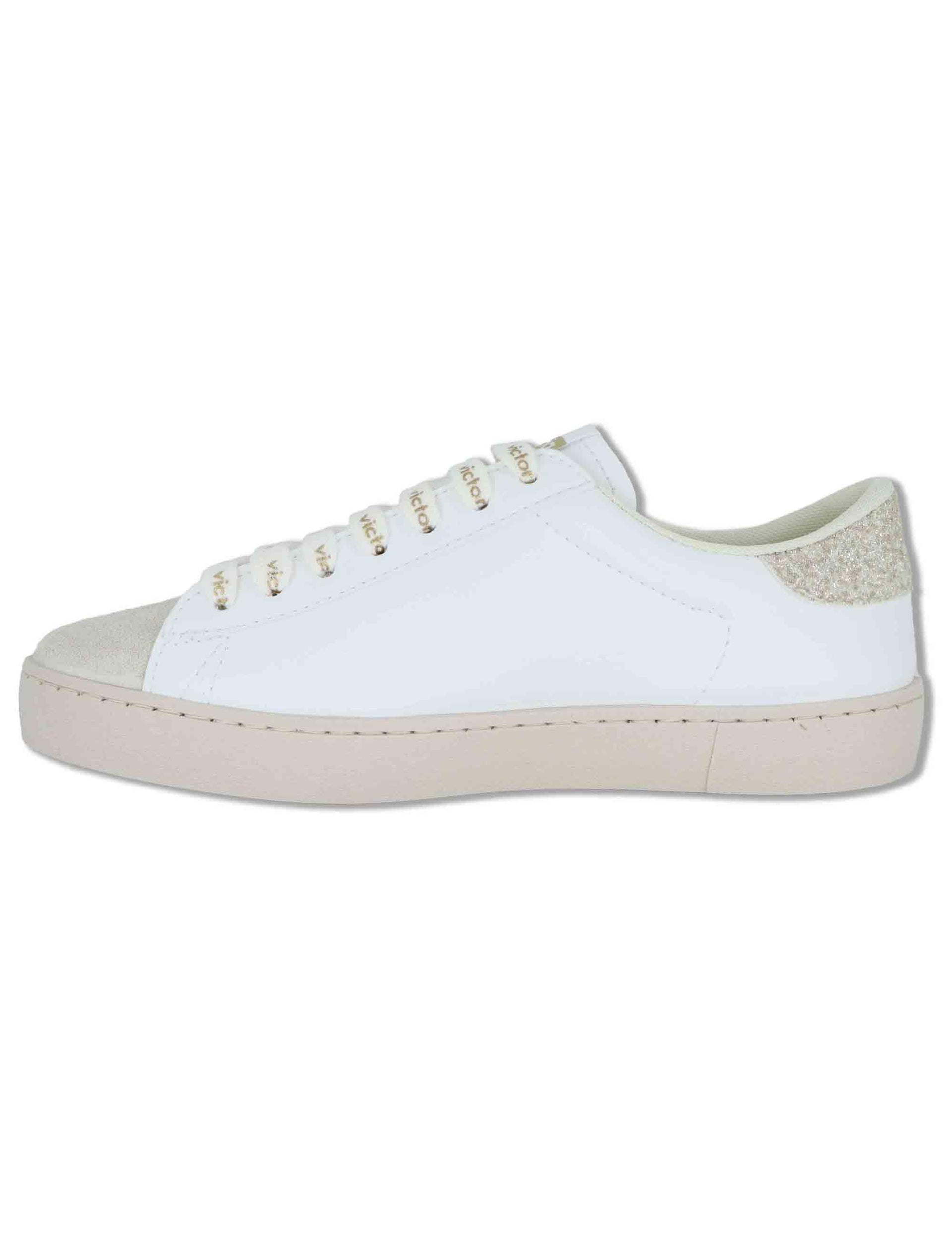 Sneakers donna Berlin in pelle bianca con logo in cavallino 1126238 594_Platino Victoria 