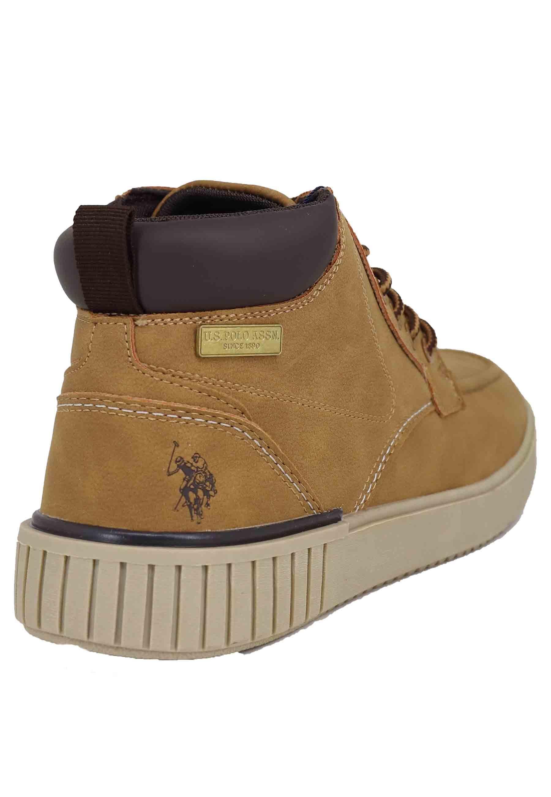 Stivaletti stringati uomo in eco pelle cuoio PYRO002 CUO U.S. Polo Assn. 