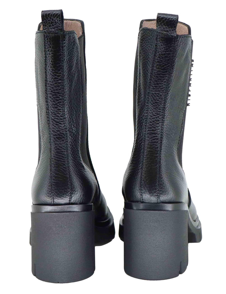 Stivaletti donna in pelle nera con suola carrarmato HI254313 C002 Hispanitas 