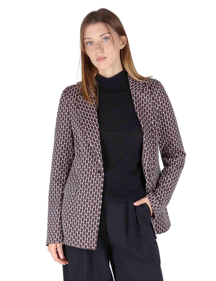 Giacche donna in jersey grigio monopetto un bottone JABGA0025-F1097 9205 Justmine 