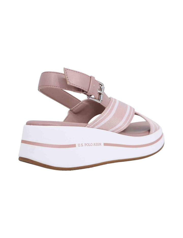 Sandali slingback donna in tessuto nude con zeppa in gomma GLORY008 NUD003 U.S. Polo Assn. 