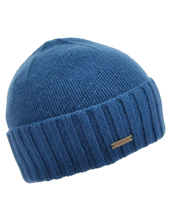 Cappelli uomo in puro cachemire blu con risvolto 016207-00002 50 Seeberger Est 1890 