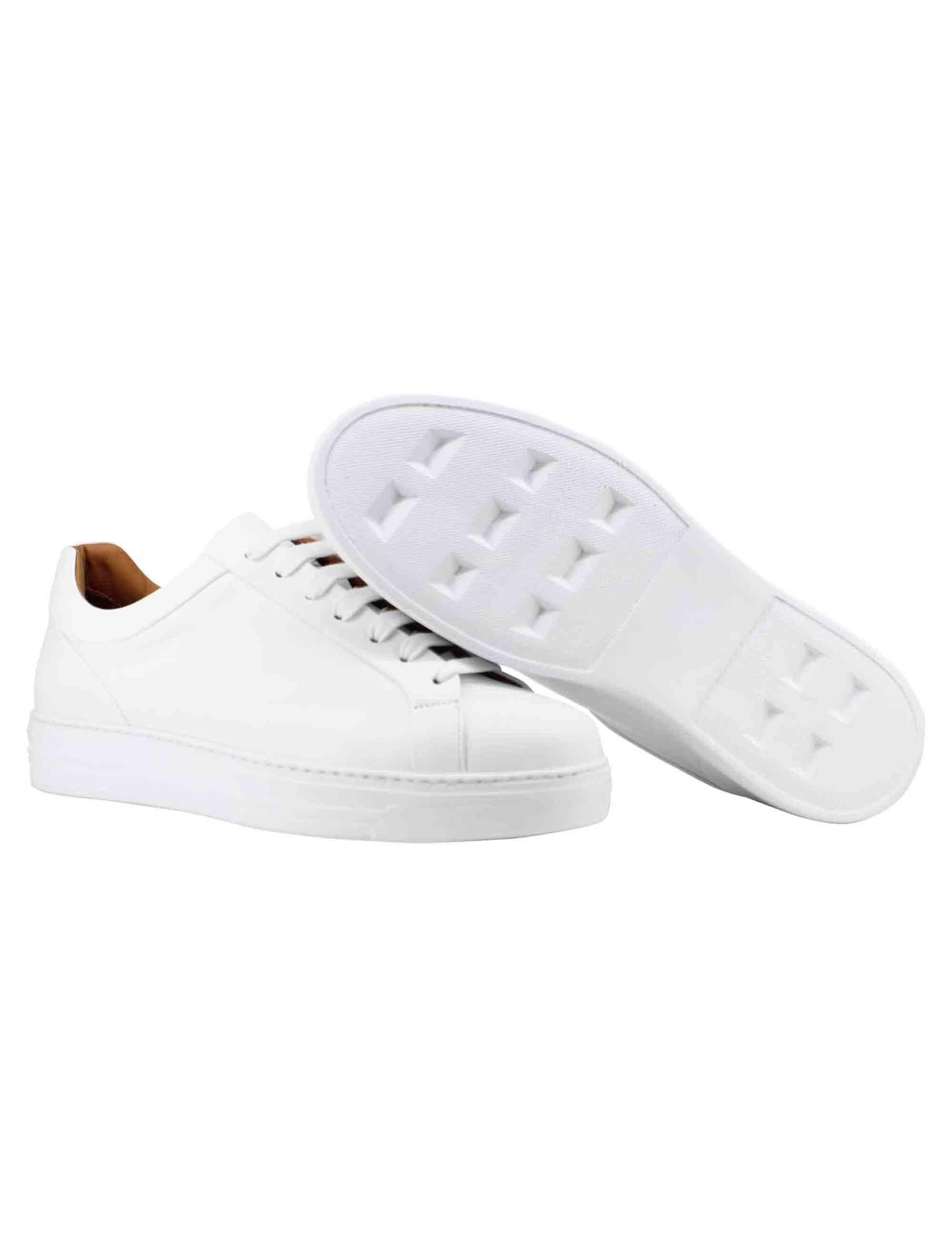 Sneakers uomo in pelle bianca con suola alta in gomma extra light SON 500 100 Rogal's 