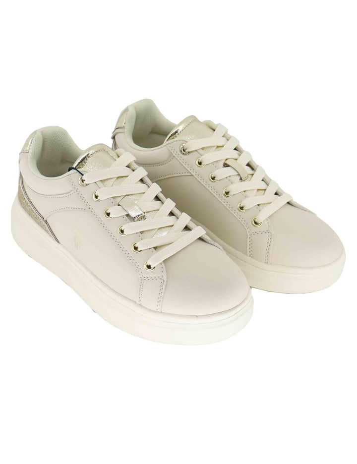 Sneakers donna in eco pelle beige con suola alta in gomma CODY015 LBE009 U.S. Polo Assn. 