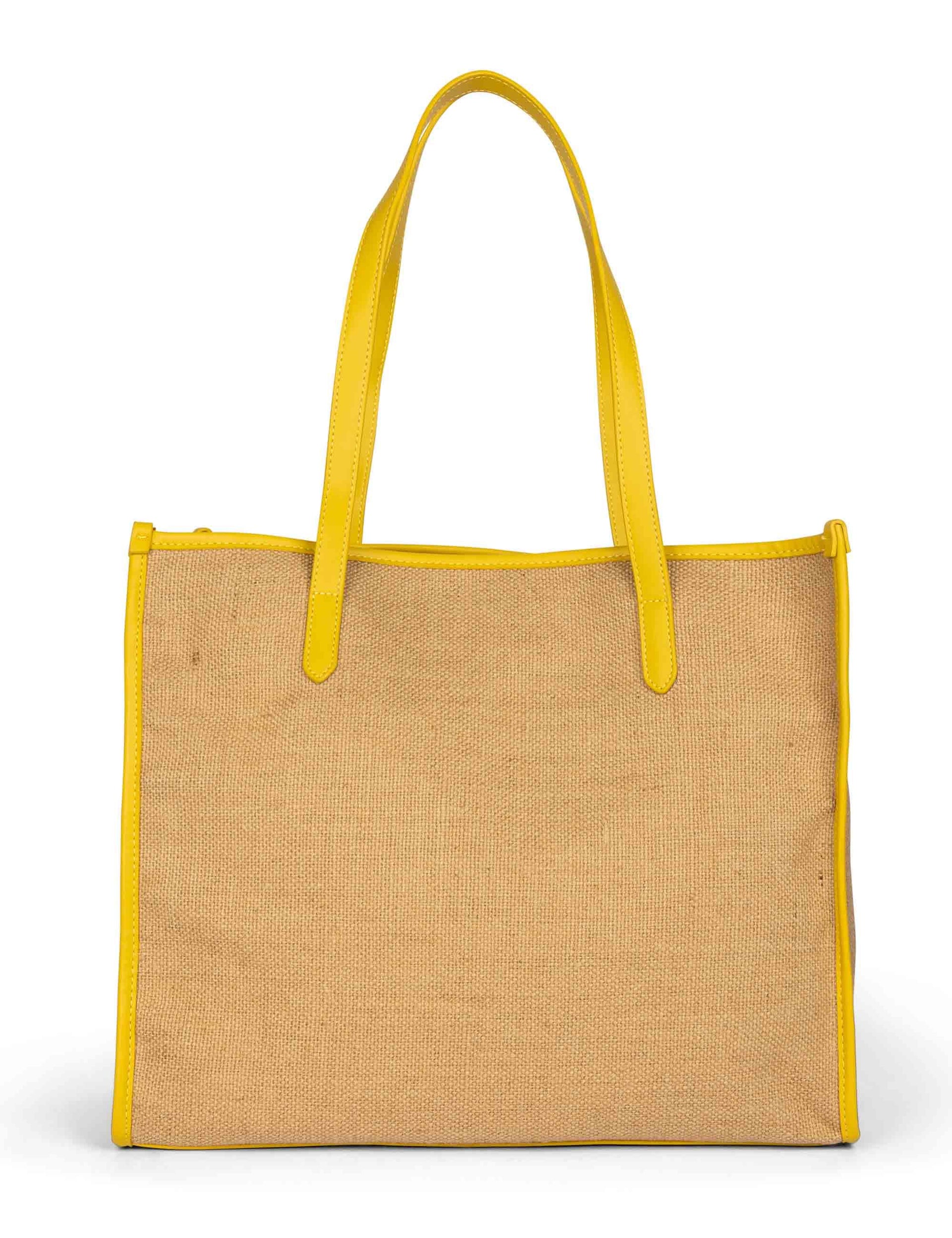 Borse donna Beach in rafia con riporti gialli BEUA76463WJ U713 U.S. Polo Assn. 