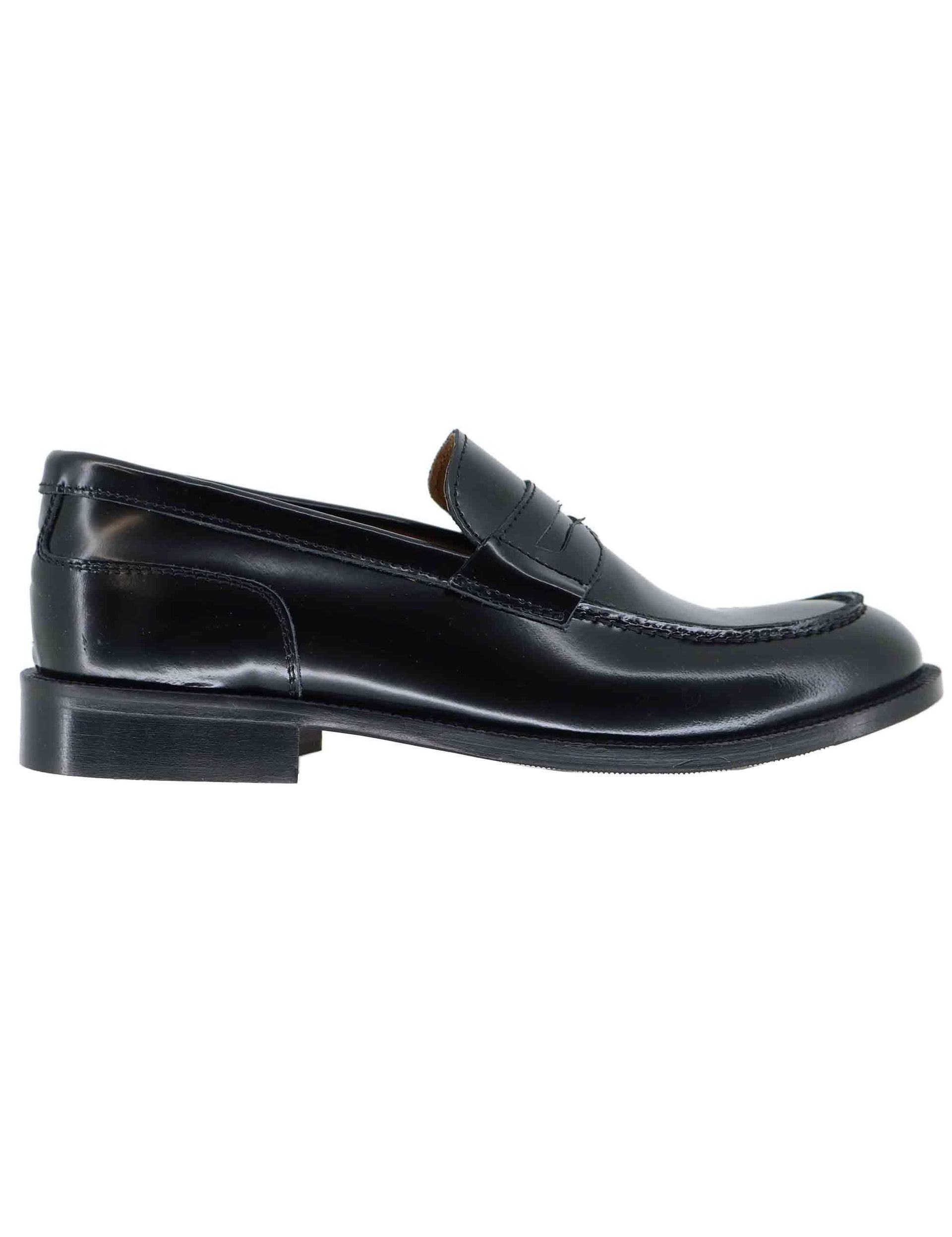 Mocassini uomo in pelle nera lucida SPDUE601 001 Spatarella 