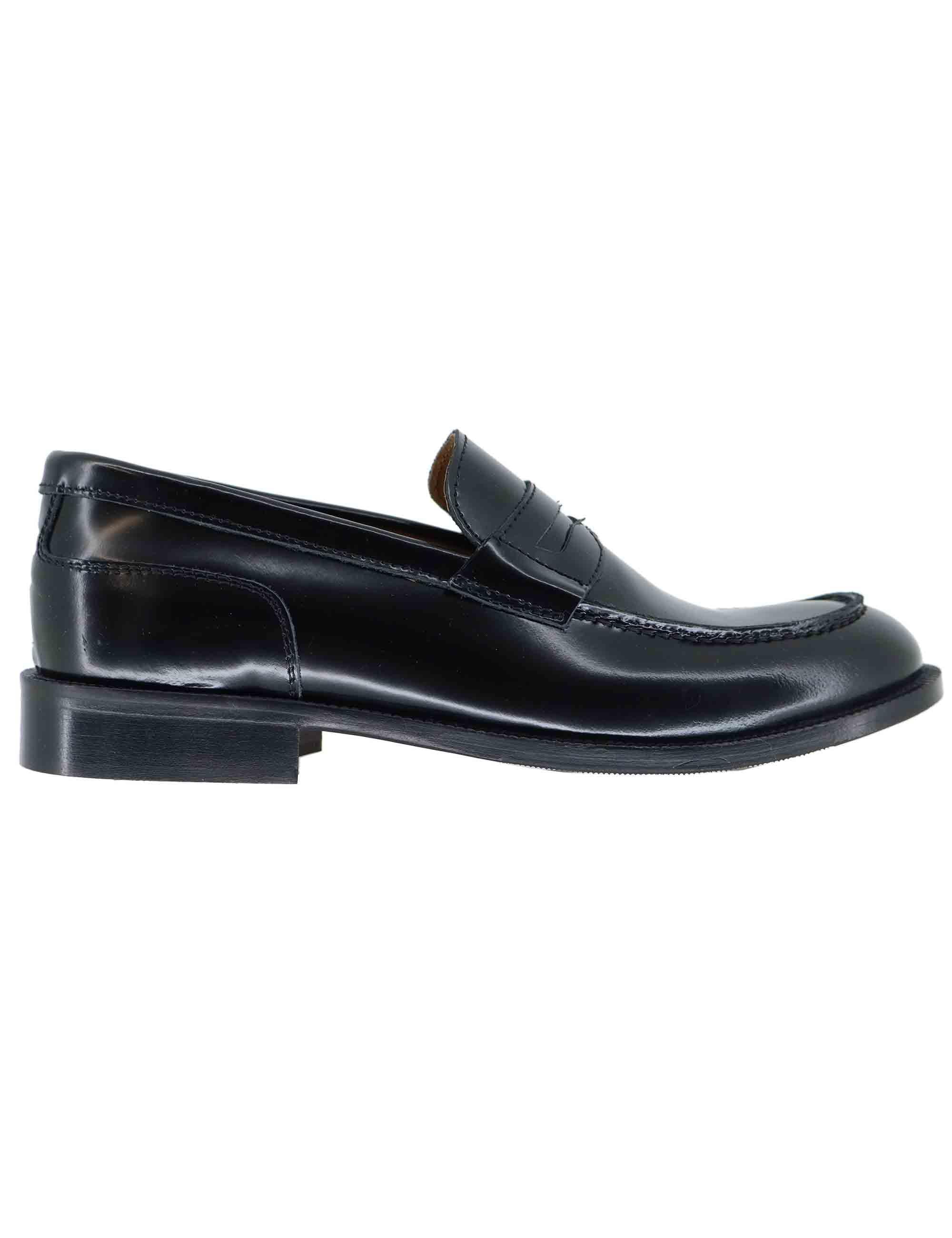 Mocassini uomo in pelle nera lucida SPDUE601 001 Spatarella 