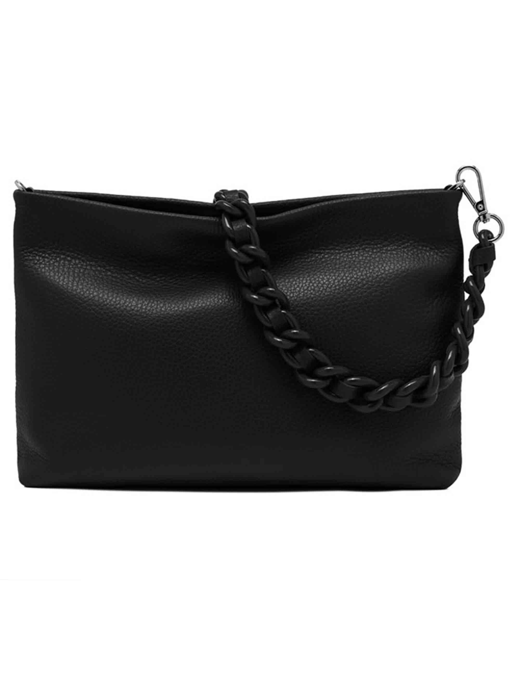 Borse donna Branda in pelle nera con catena e tracolla in pelle removibile BS8265 001 GRN-EM Gianni Chiarini 