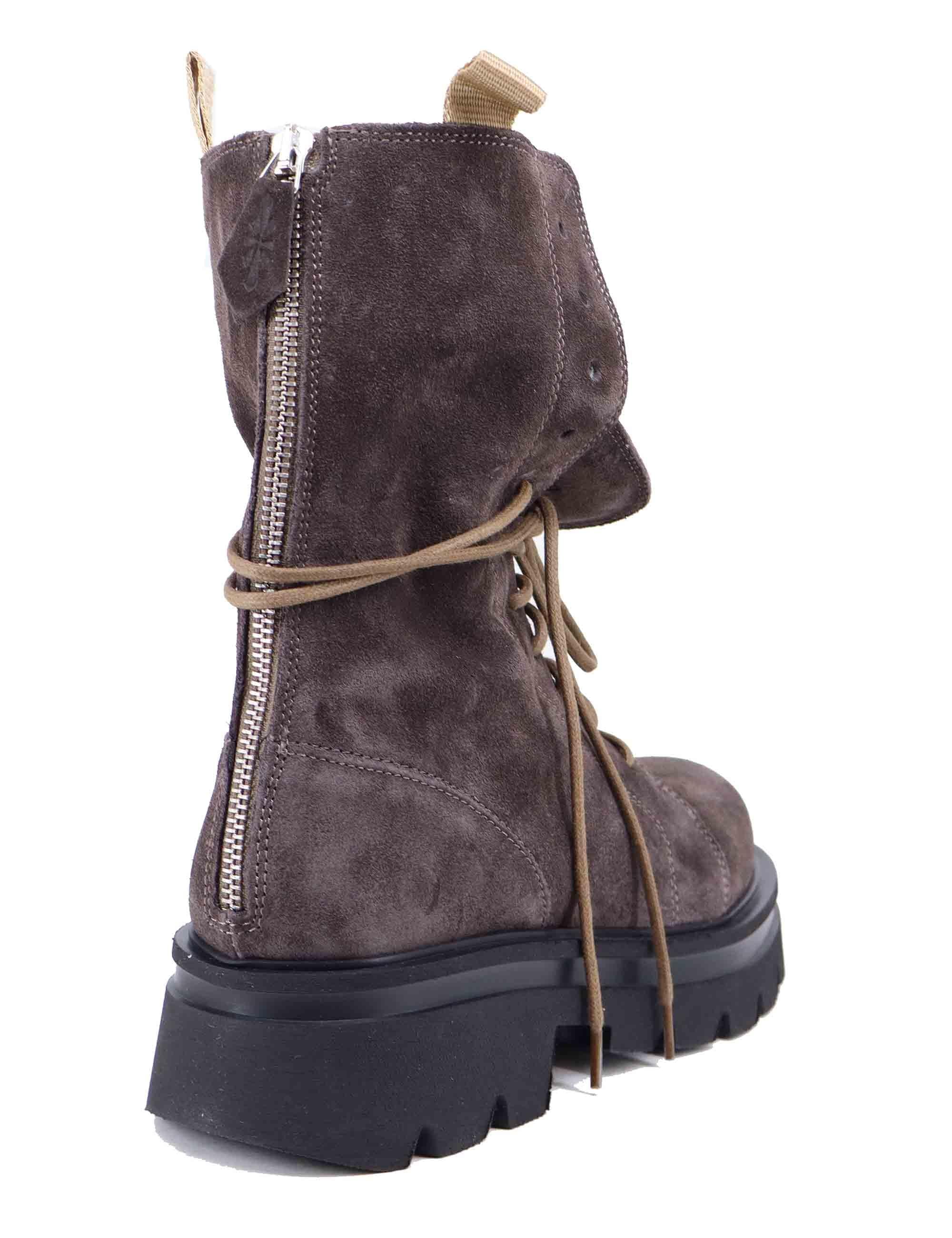 Anfibi donna in camoscio grigio con zip posteriore SCORPIO 023 Patrizia Bonfanti 