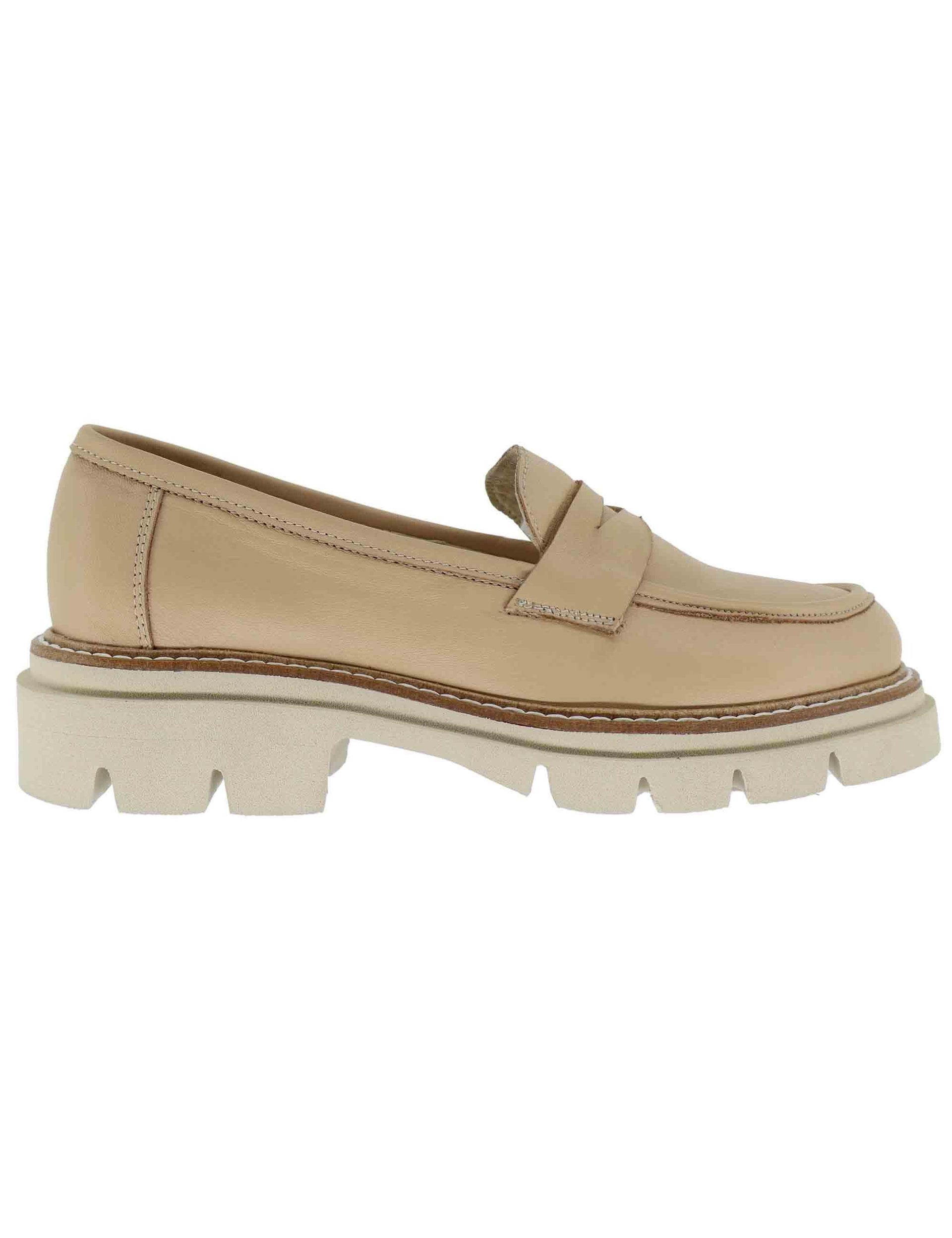 Mocassini donna in pelle beige SP2103 014 Spatarella 