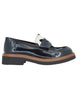 Women's black leather loafers with animalier detail SP3276 001