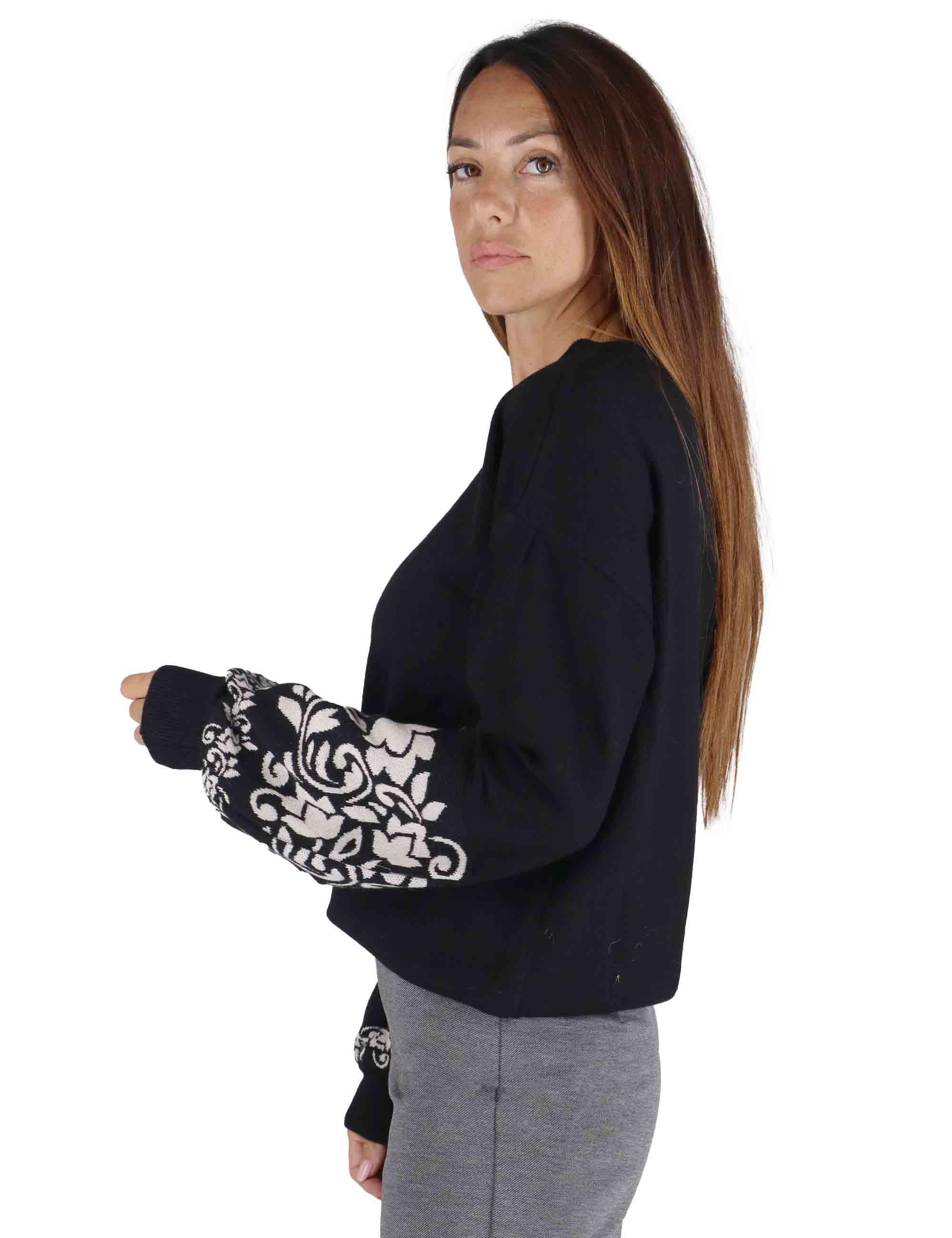 Maglione Donna JABMF0025-G062 Nera Justmine - Manica a Sbuffo