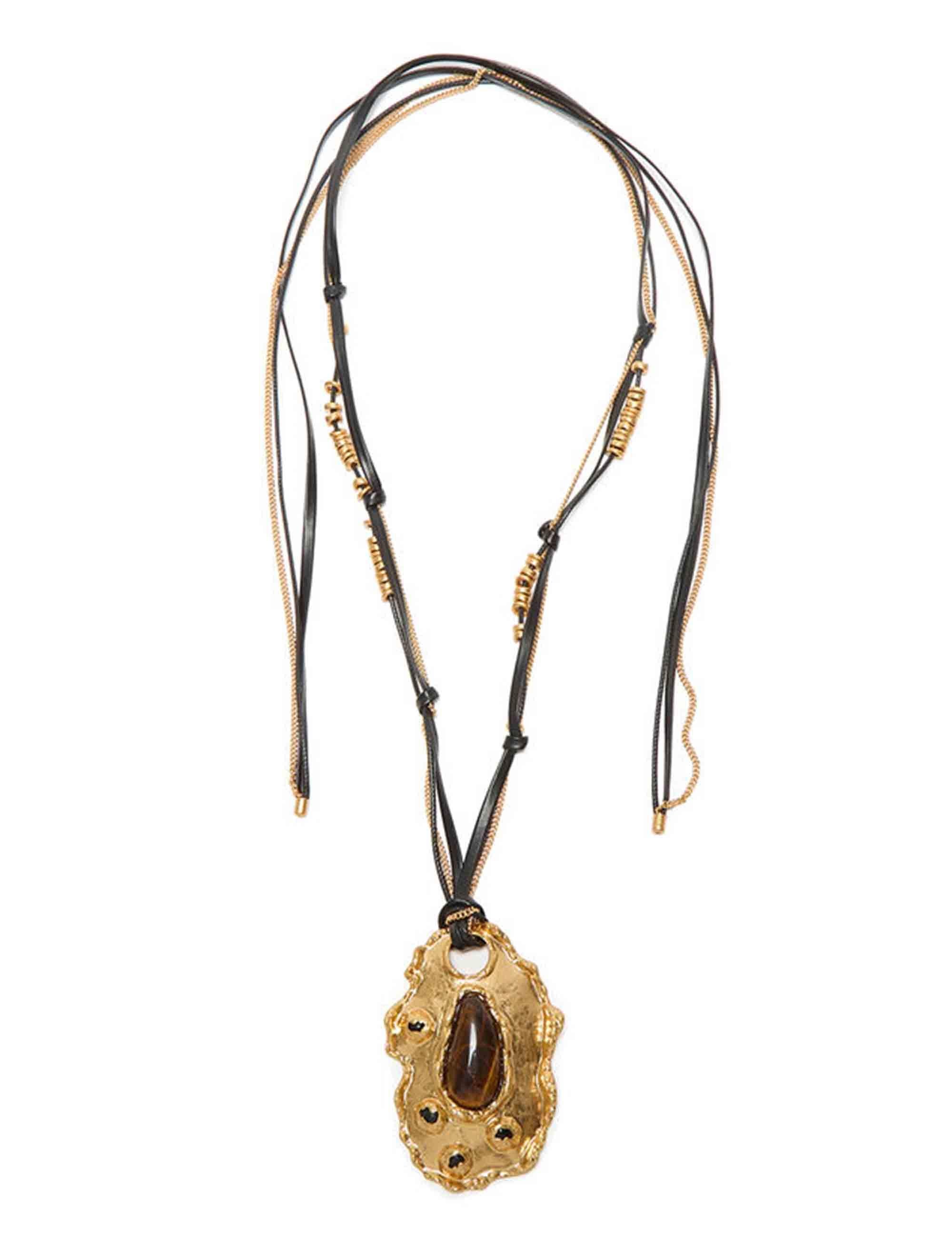 Collane donna Metal Sunshine in metallo oro con pietra taupe TC051896064 40061 Maliparmi 