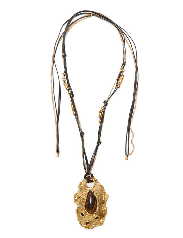 Collane donna Metal Sunshine in metallo oro con pietra taupe TC051896064 40061 Maliparmi 