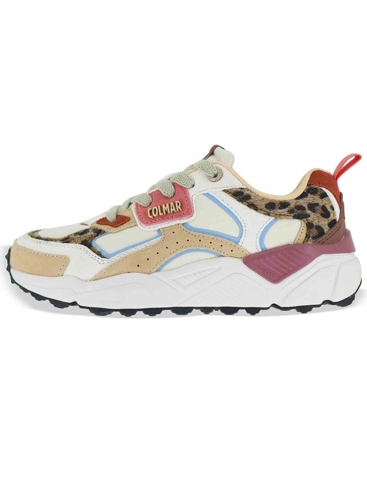 Sneakers donna in pelle e tessuto senape  con suola alta GARNER 075 Colmar 