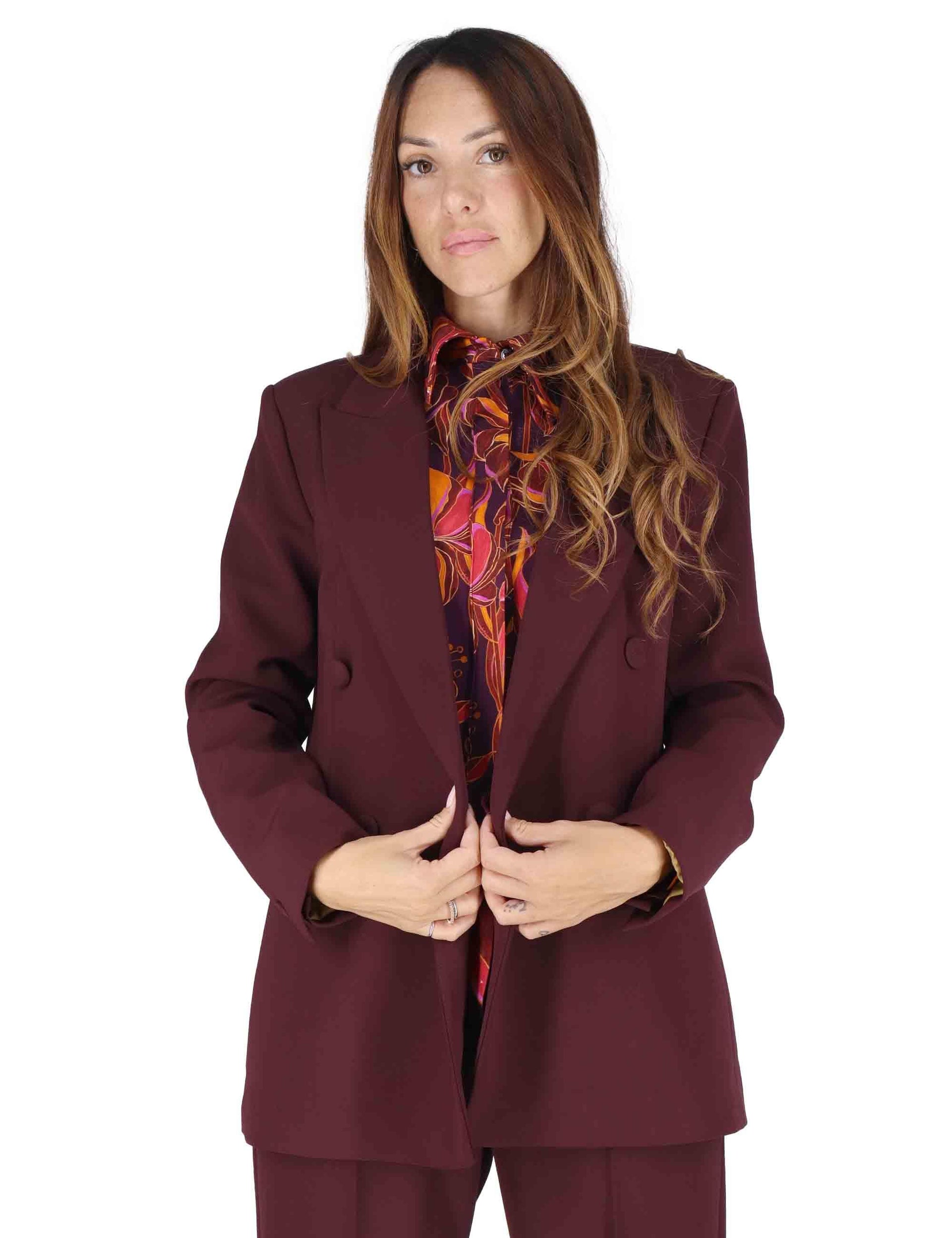 Giacche doppiopetto donna Cady in tessuto bordeaux JD647050658 50022 Maliparmi 