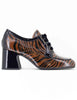 Women's Animal Print Leather Lace-Up Shoes 5115Z 019