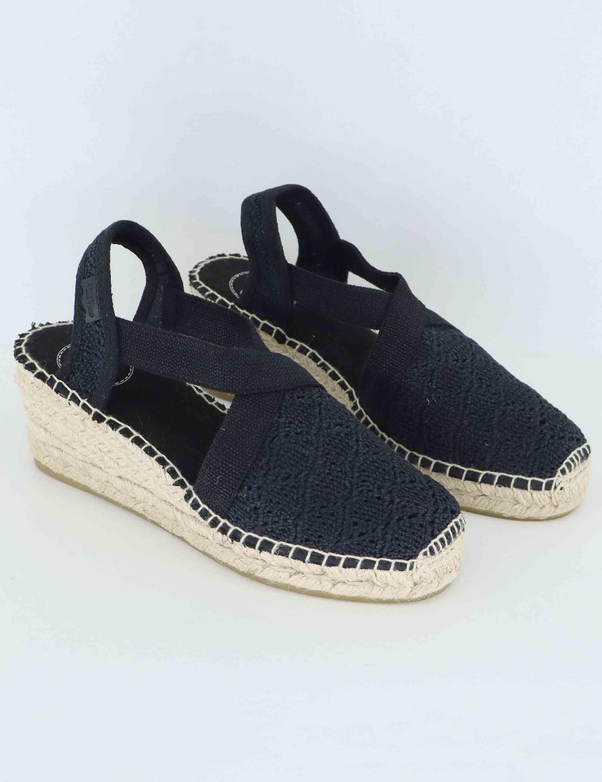 Sandali espadrillas donna in tessuto nero con elastici Terra Negre Toni Pons 