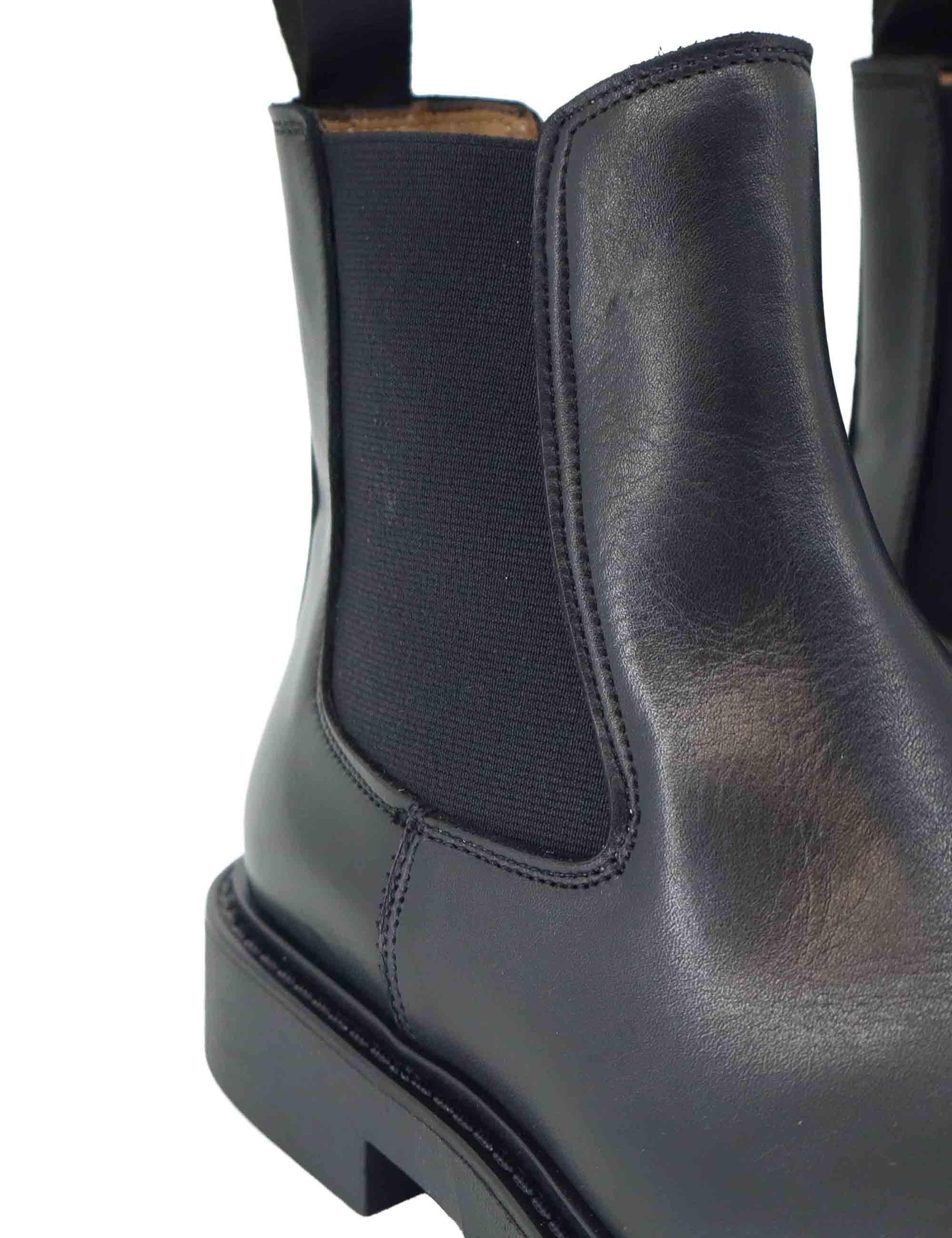 Stivaletti uomo in pelle nera con suola in gomma SP2320 001 Spatarella 