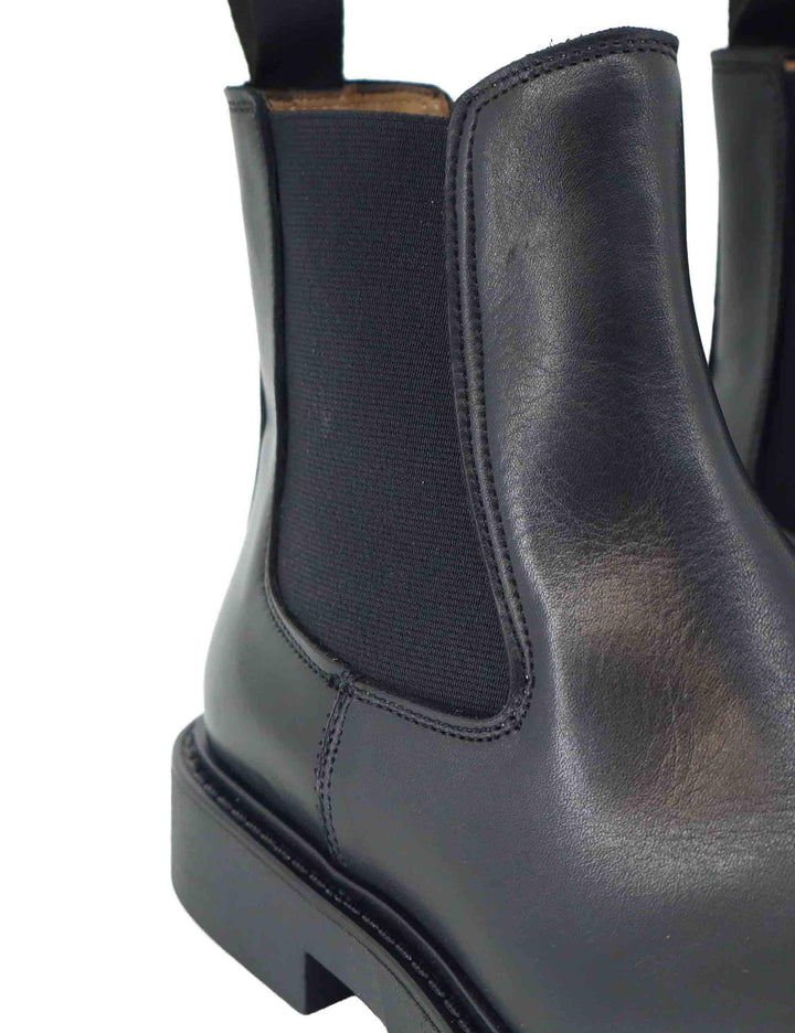 Stivaletti uomo in pelle nera con suola in gomma SP2320 001 Spatarella 