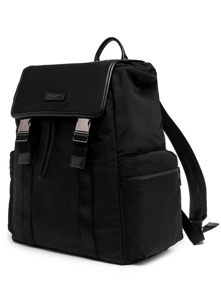 Zaini uomo Oslo in nylon e pelle nera ZNU B18416 DS 22713 NYL-PL Gianni Chiarini 