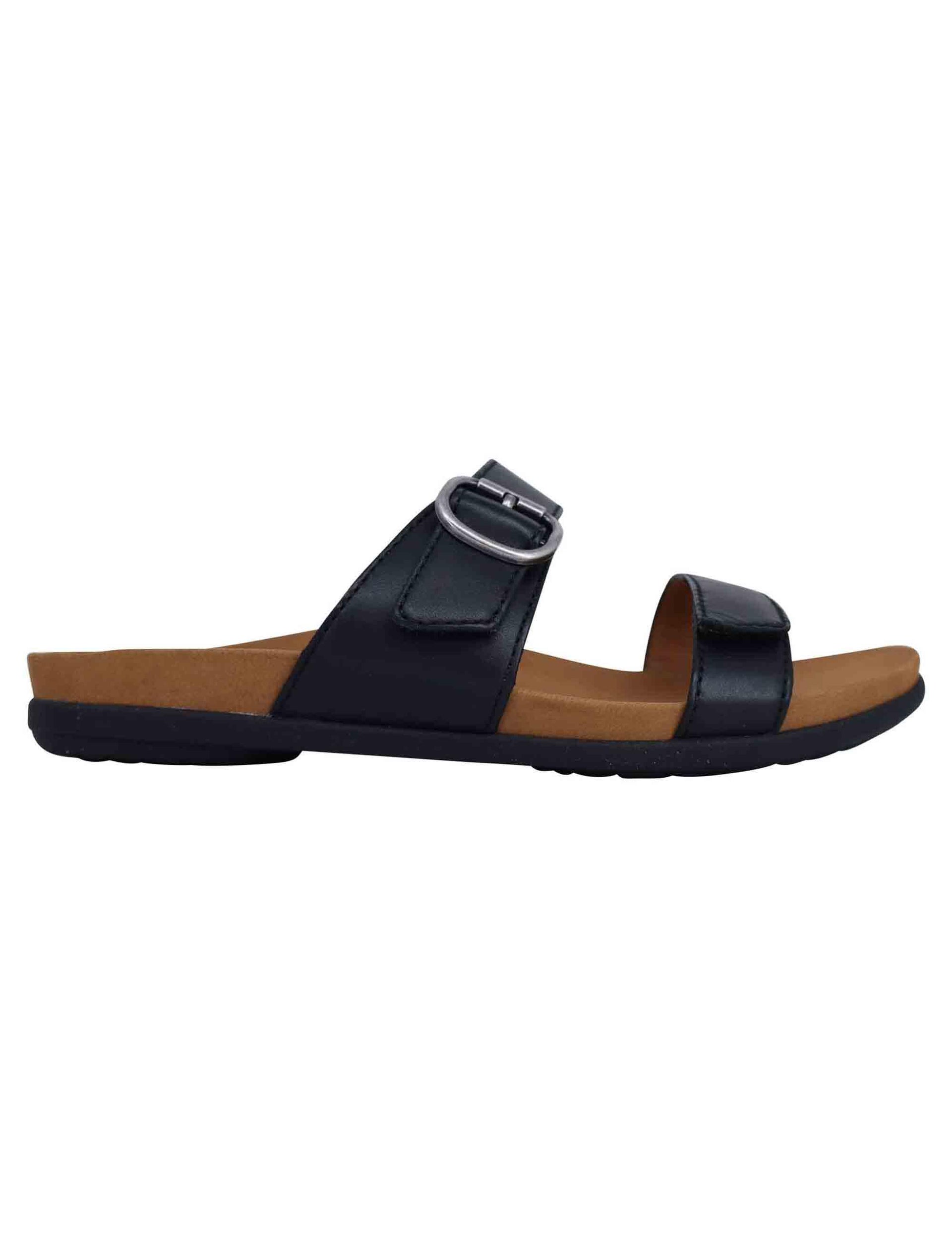 Sandali bassi donna in pelle nera con fibbia laterale JUSTINE 6220-500200 Dansko 