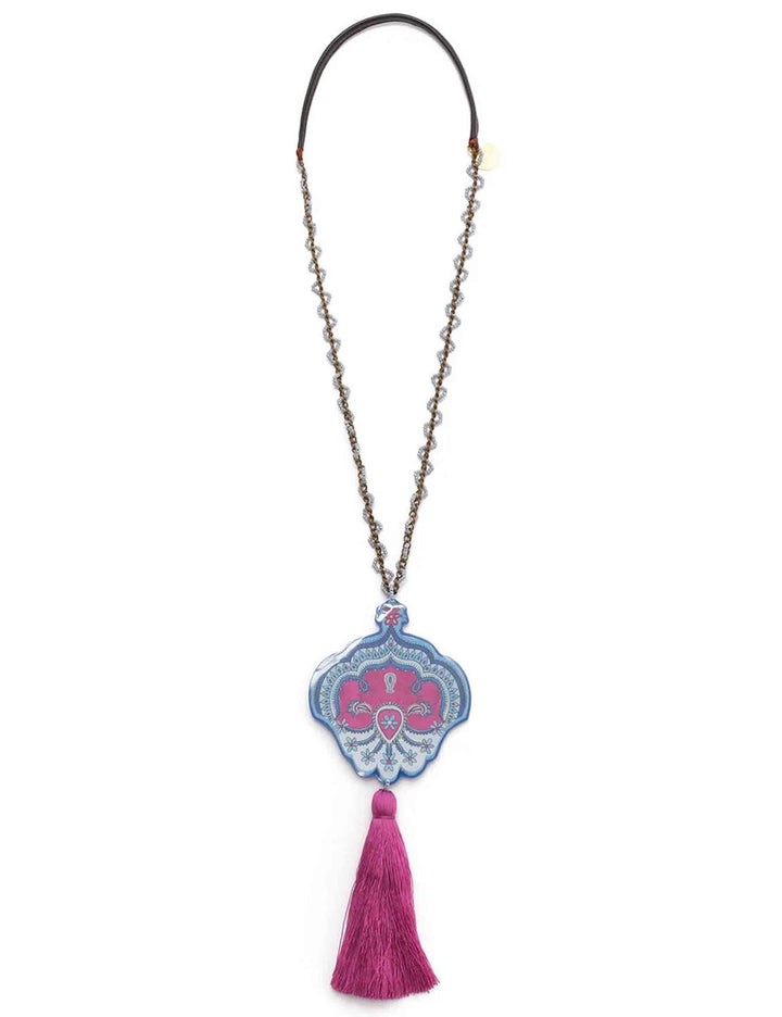 Collane donna Sunset Paesley con catena oro e nappine viola TC053590953 50B99 Maliparmi 