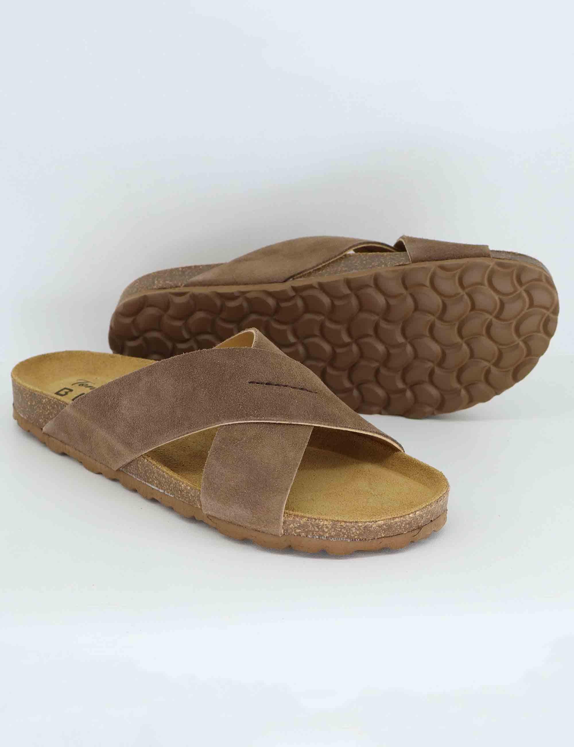 Sandali uomo in camsocio taupe con fussbett Gol Taupe Toni Pons 