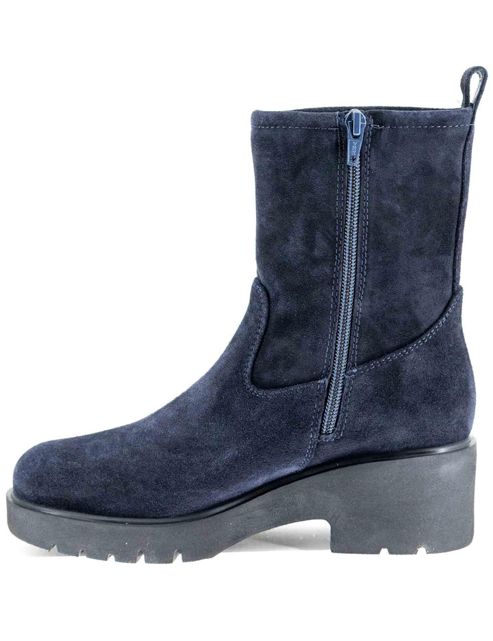 Stivaletti donna in camoscio blu con suola in gomma JAVITO BS NAVY Unisa 