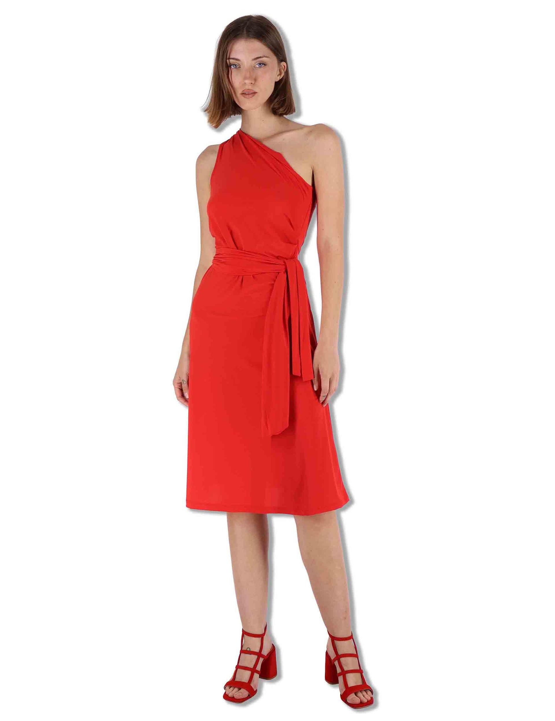Abiti donna Soft in jersey rosso monospalla con fusciacca JF671570210 30000 Maliparmi 
