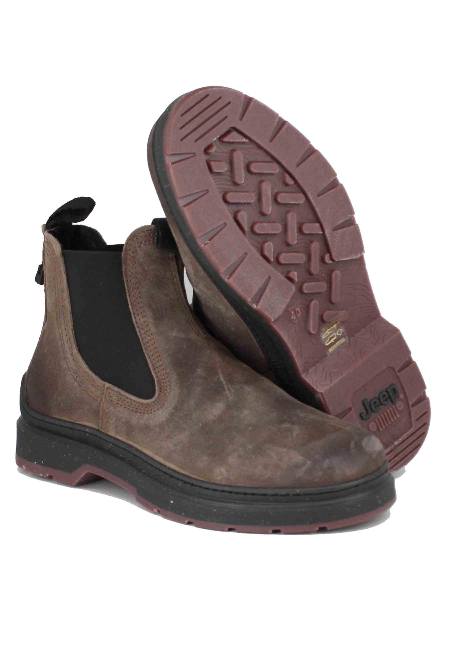 Stivaletti chelsea boot uomo in camoscio vintage taupe Red Rock Suede JM32181A 029 Jeep 