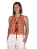 Gilet in macrame rosso e ricami floreali Donna JABGI0001-F1504-1251 2102