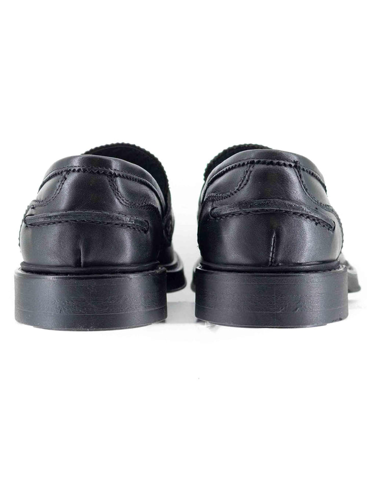 Mocassini uomo in pelle nera con suola in gomma cucita SP1056 0001 Spatarella 