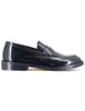 Men's Black Leather Loafers with Sewn Leather Sole SP10401 001