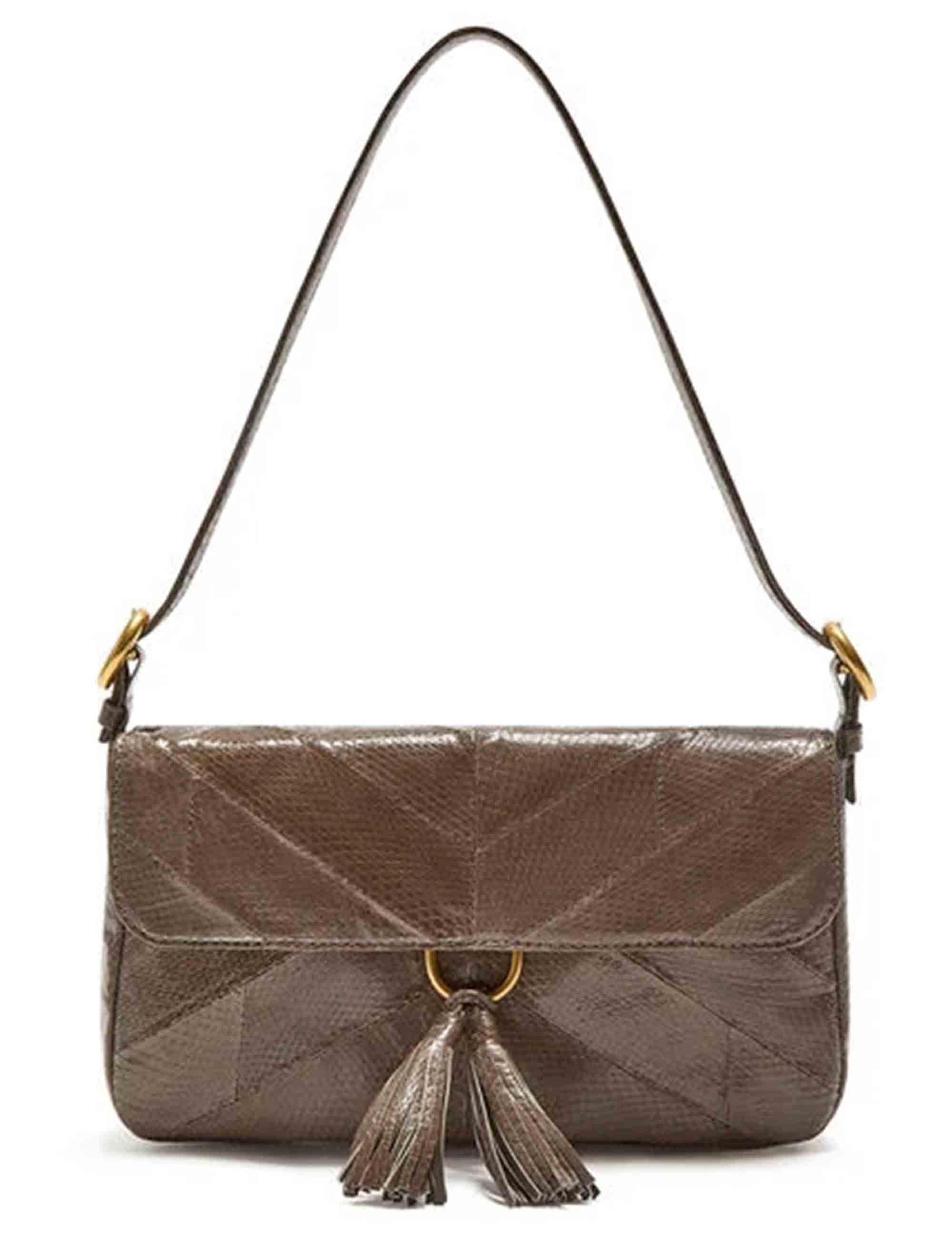 Baguette Exotic Stripes in pelle taupe Donna BT001301556 12003
