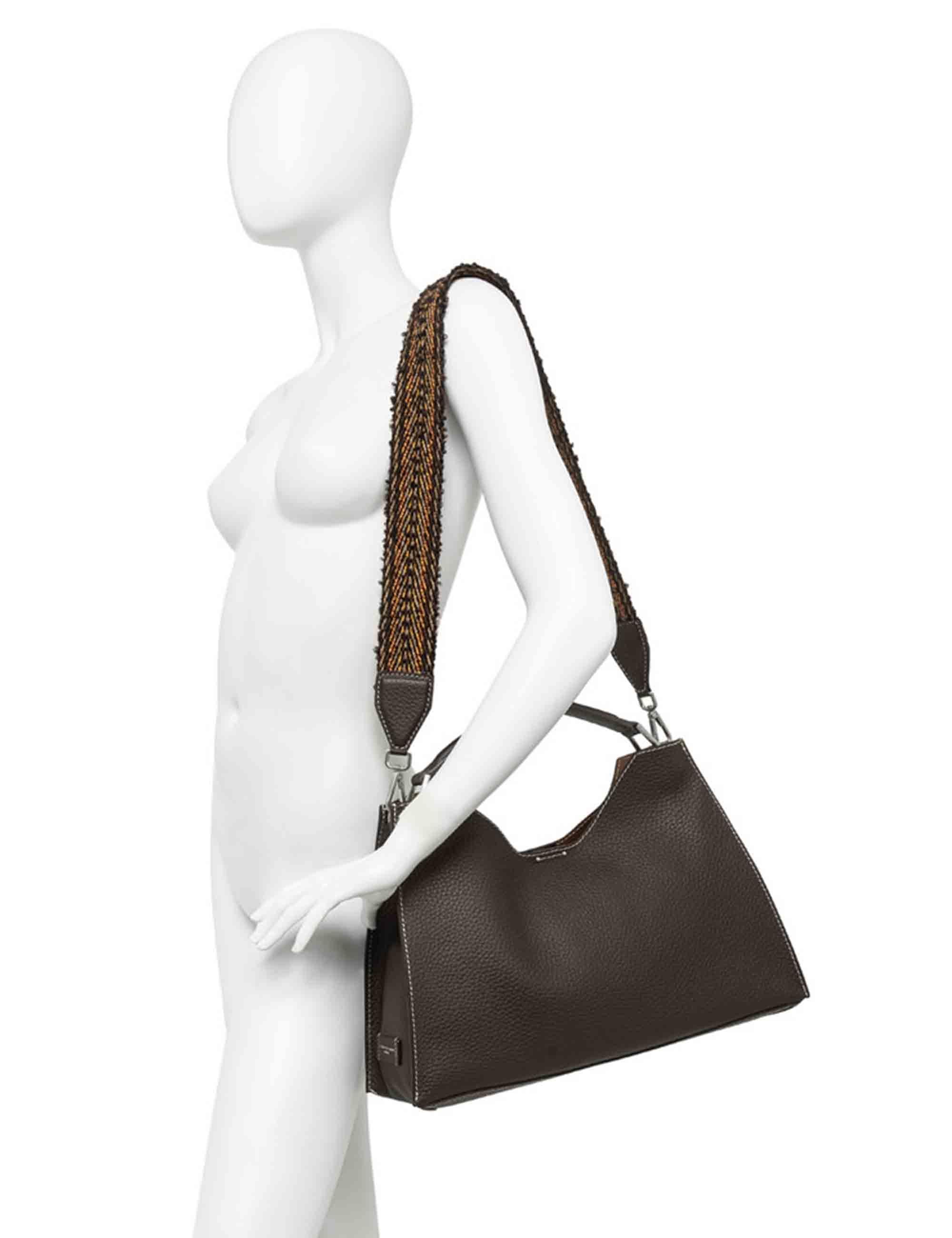 Borse donna Aurora in pelle martellata nera BS10566 12565 RNGDBL-NASPM Gianni Chiarini 