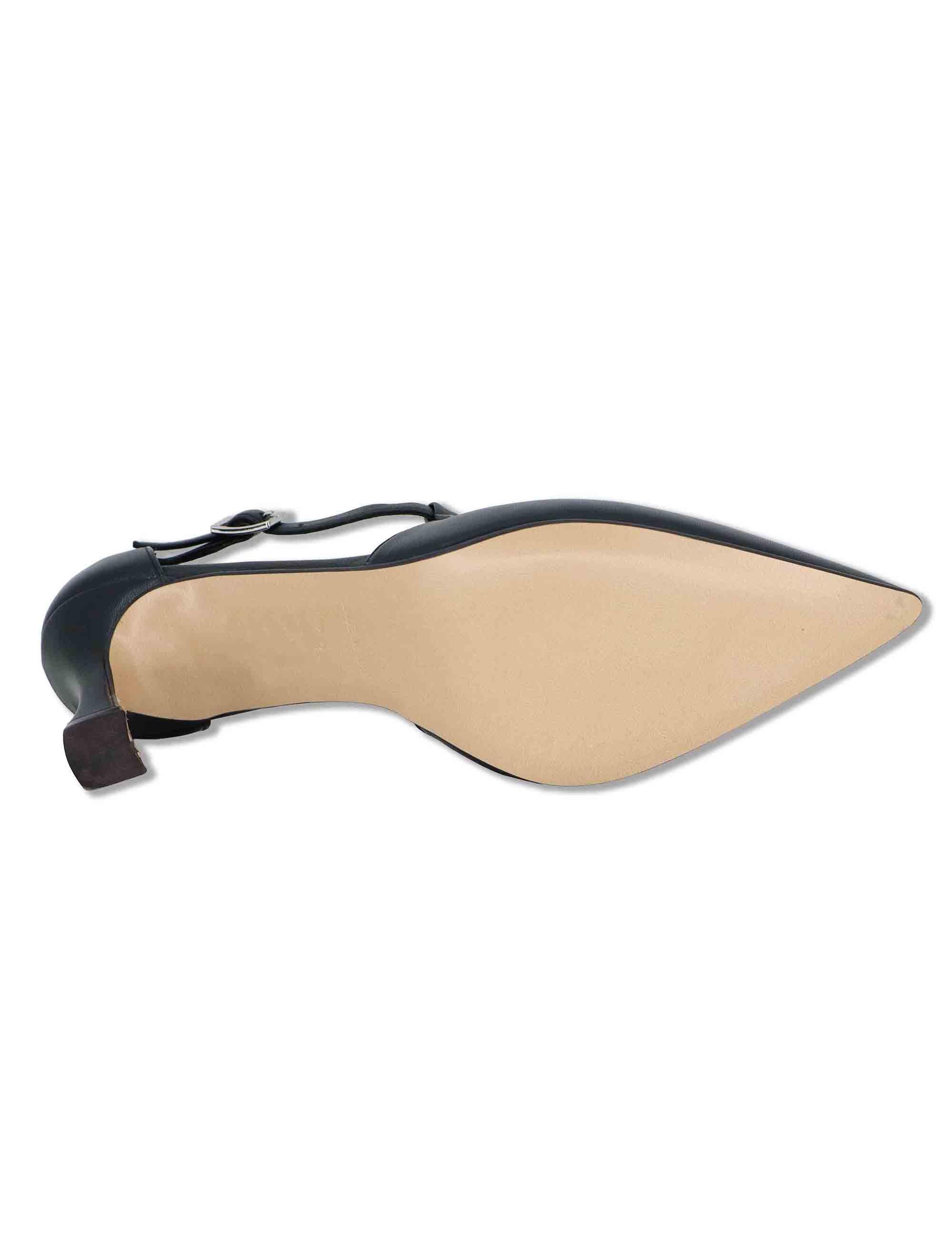 Decollete donna Mary Jane in pelle nera con cinturino obliquo tacco alto A102 001 Tattoo 
