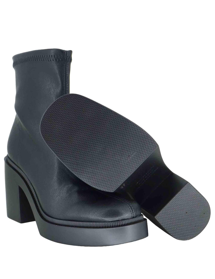 Stivaletti donna in tessuto elasticizzato nero e zeppa alta 78515-64 05 Miss Elastic 