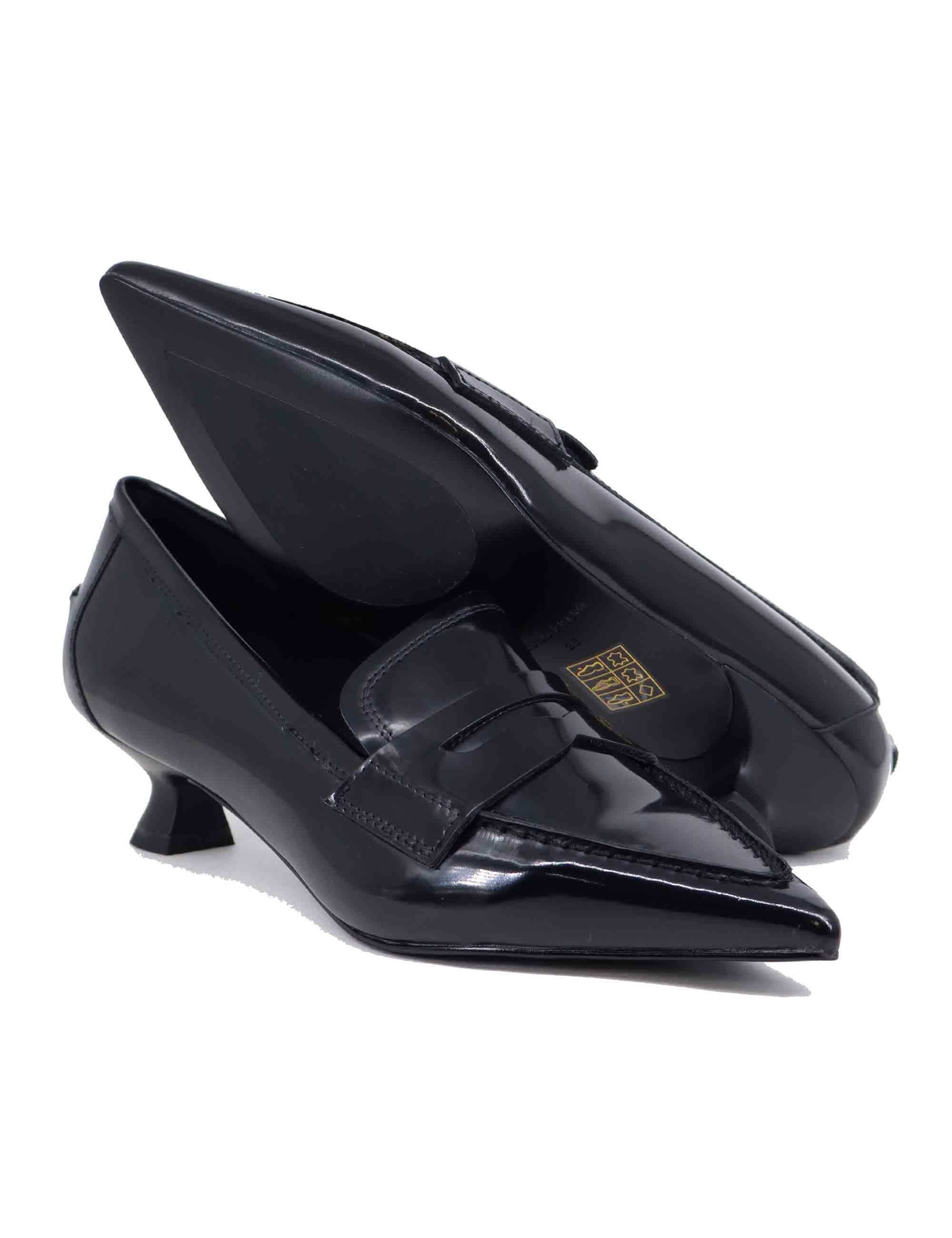 Mocassini donna in pelle nera tacco basso BI0206X 001 Bruno Premi 