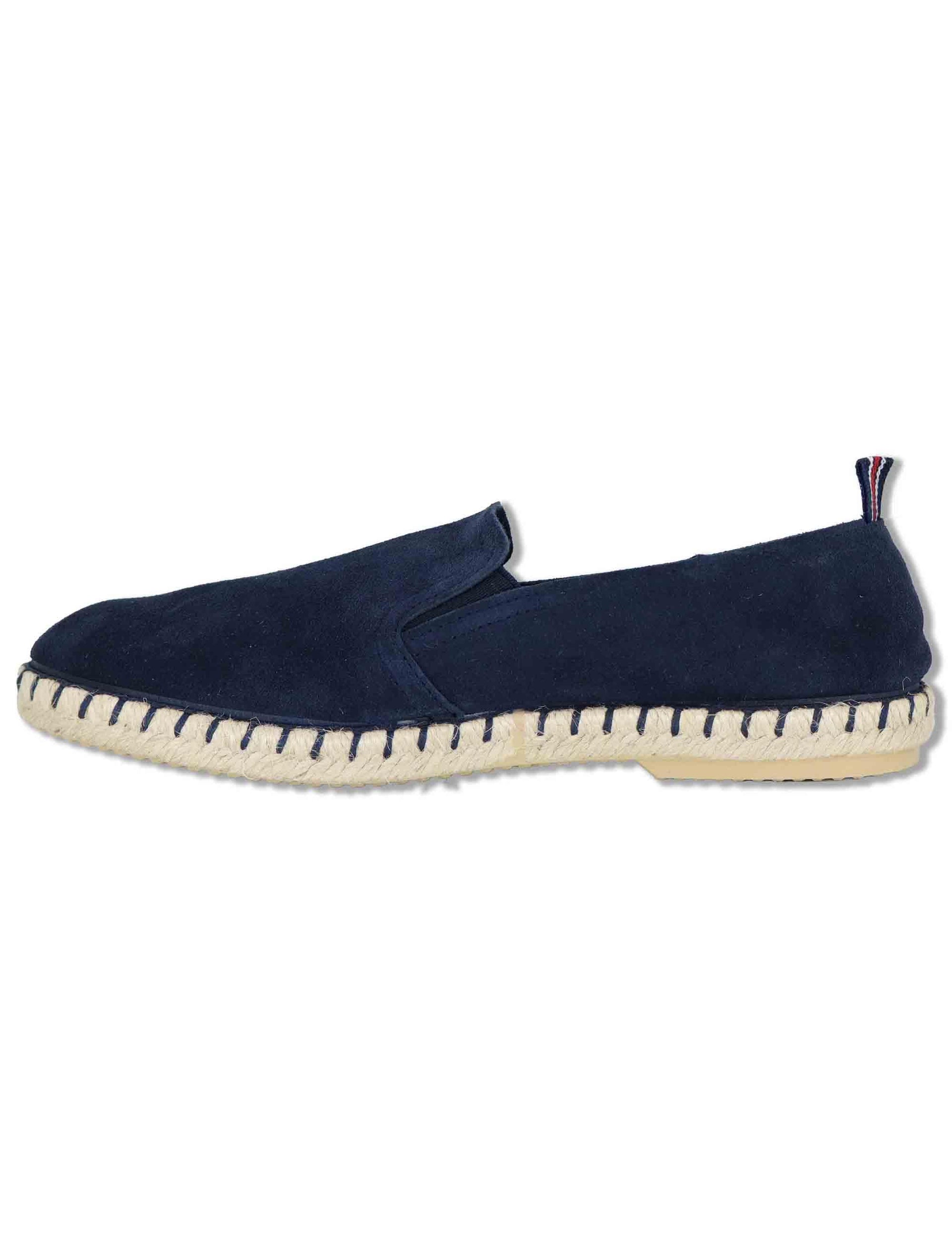 Mocassini espadrillas uomo slip on in camoscio blu TOM 002 Verbenas 