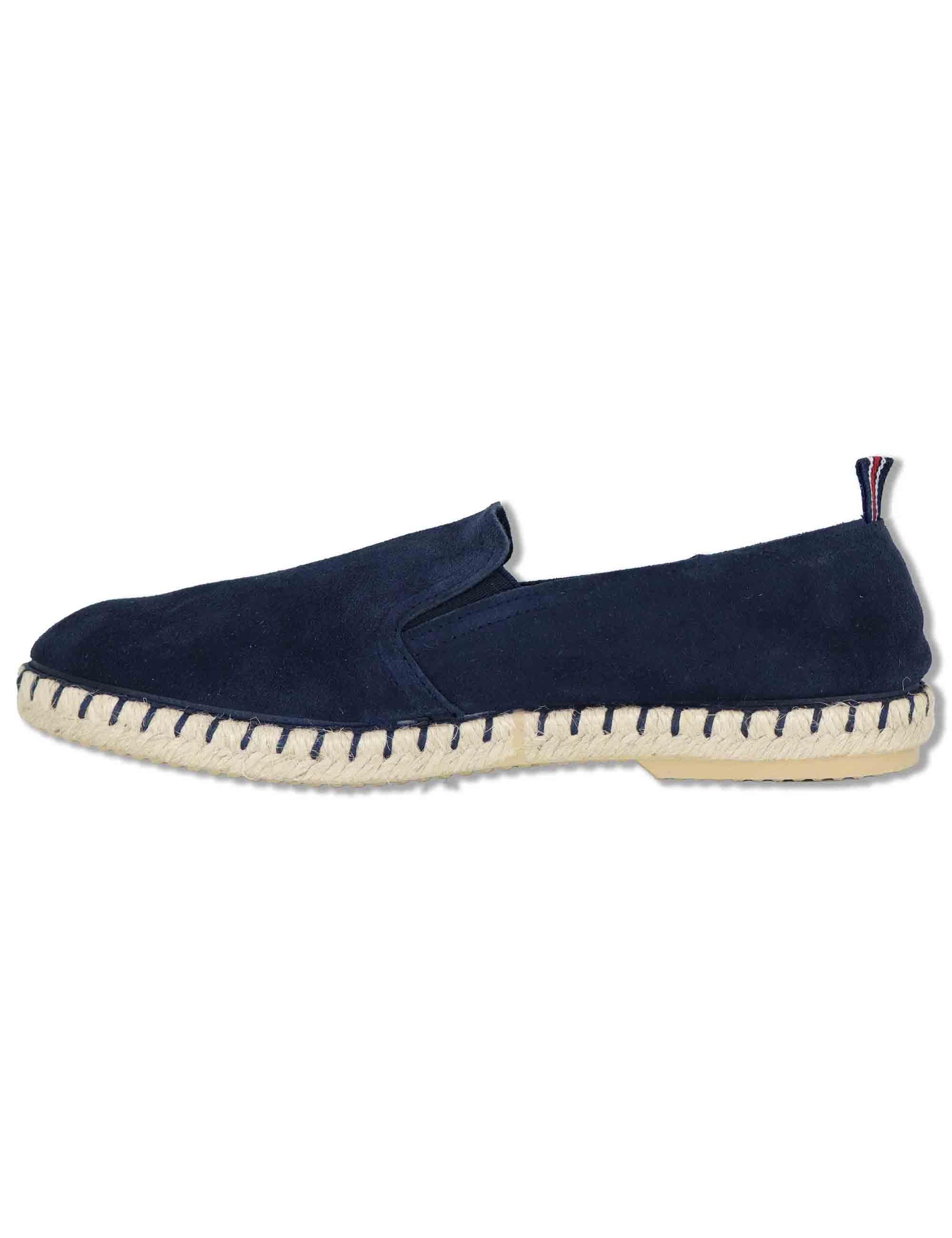 Mocassini espadrillas uomo slip on in camoscio blu TOM 002 Verbenas 