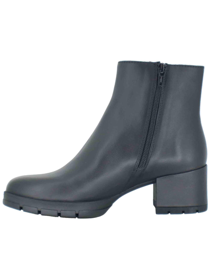 Stivaletti donna in pelle nera con tacco basso JAYDI STT BLACK Unisa 