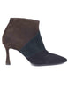 Women's black suede high heel ankle boots