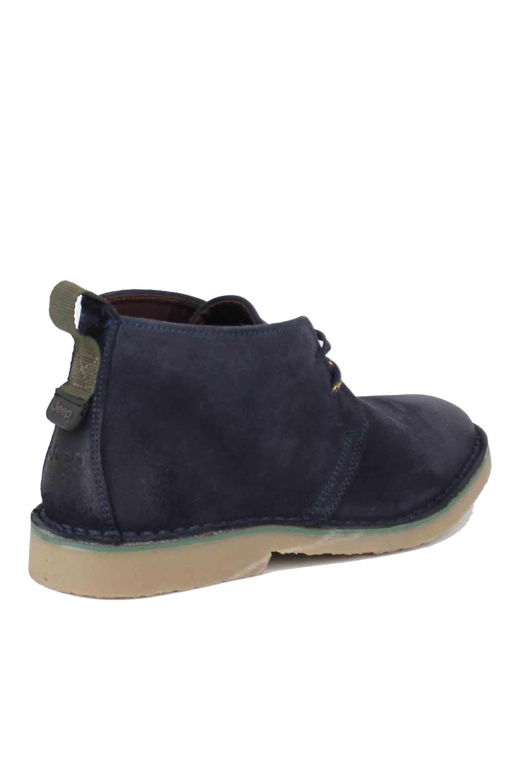 Stivaletti polacchine uomo Overland in camoscio blu con suola in para JM32070A 016 Jeep 