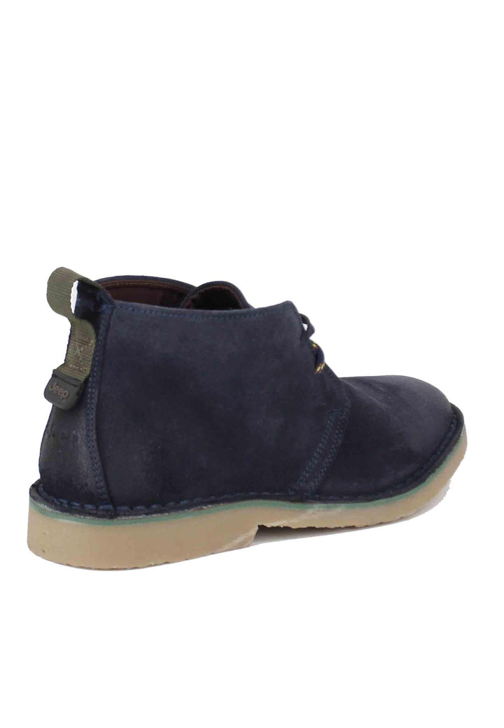 Stivaletti polacchine uomo Overland in camoscio blu con suola in para JM32070A 016 Jeep 