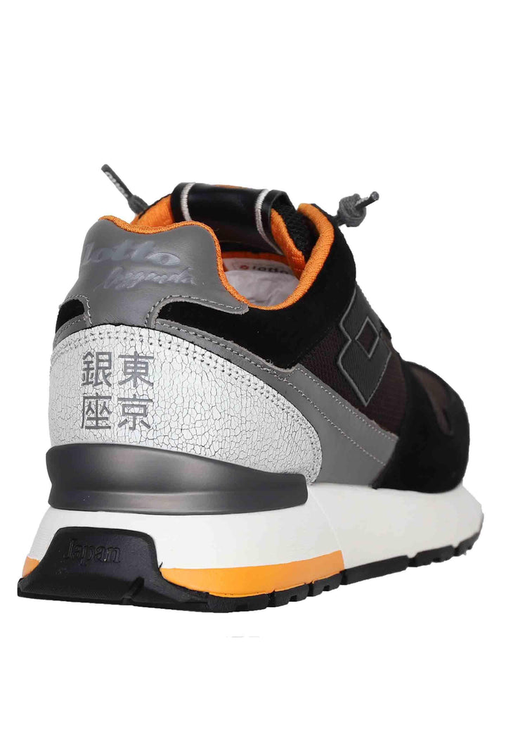 Snekaers uomo in pelle e tessuto nero tokyo ginza 220334 7IL Lotto Leggenda 