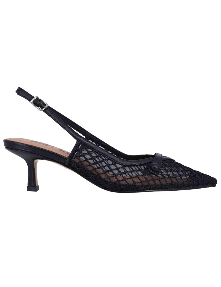 Slingback donna Xaia in rete nera con tacco basso 627Z78VK 001 Bibi Lou 