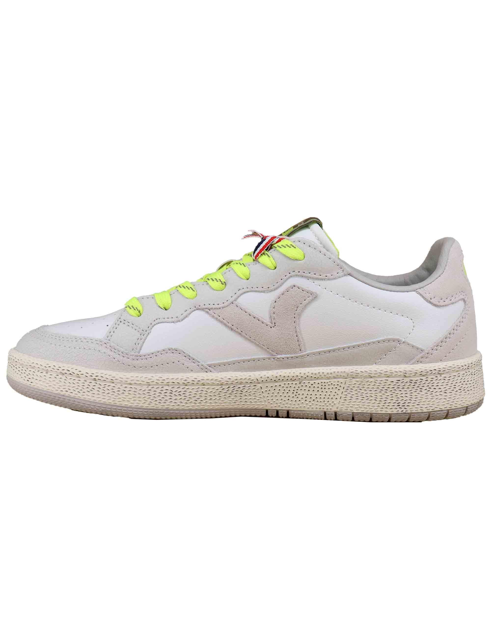 Sneakers uomo in pelle bianca con ripoti in tinta 8806105 Lima Victoria 